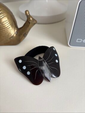 Moth Butterfly Decorative Hair Tie with inlaid detail hair scrunchie band Nature